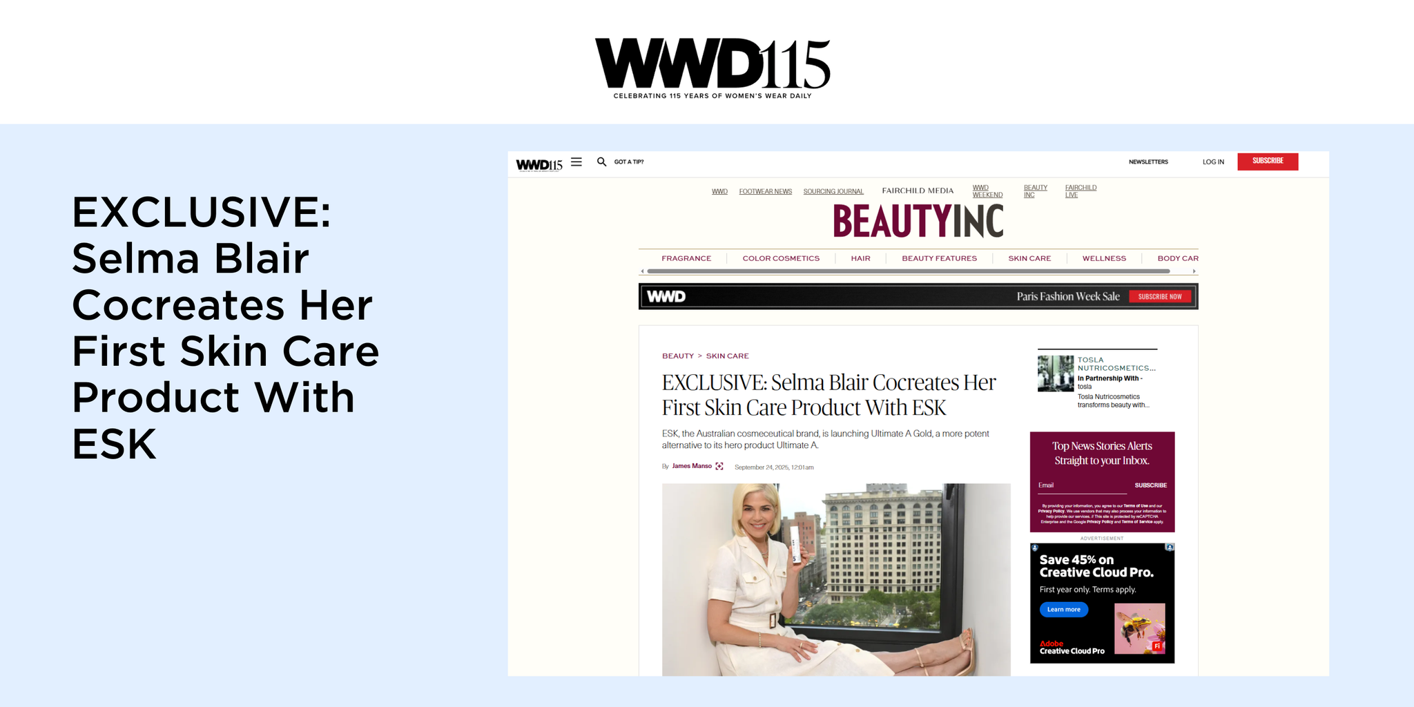 EXCLUSIVE: Selma Blair Cocreates Her First Skin Care Product With ESK