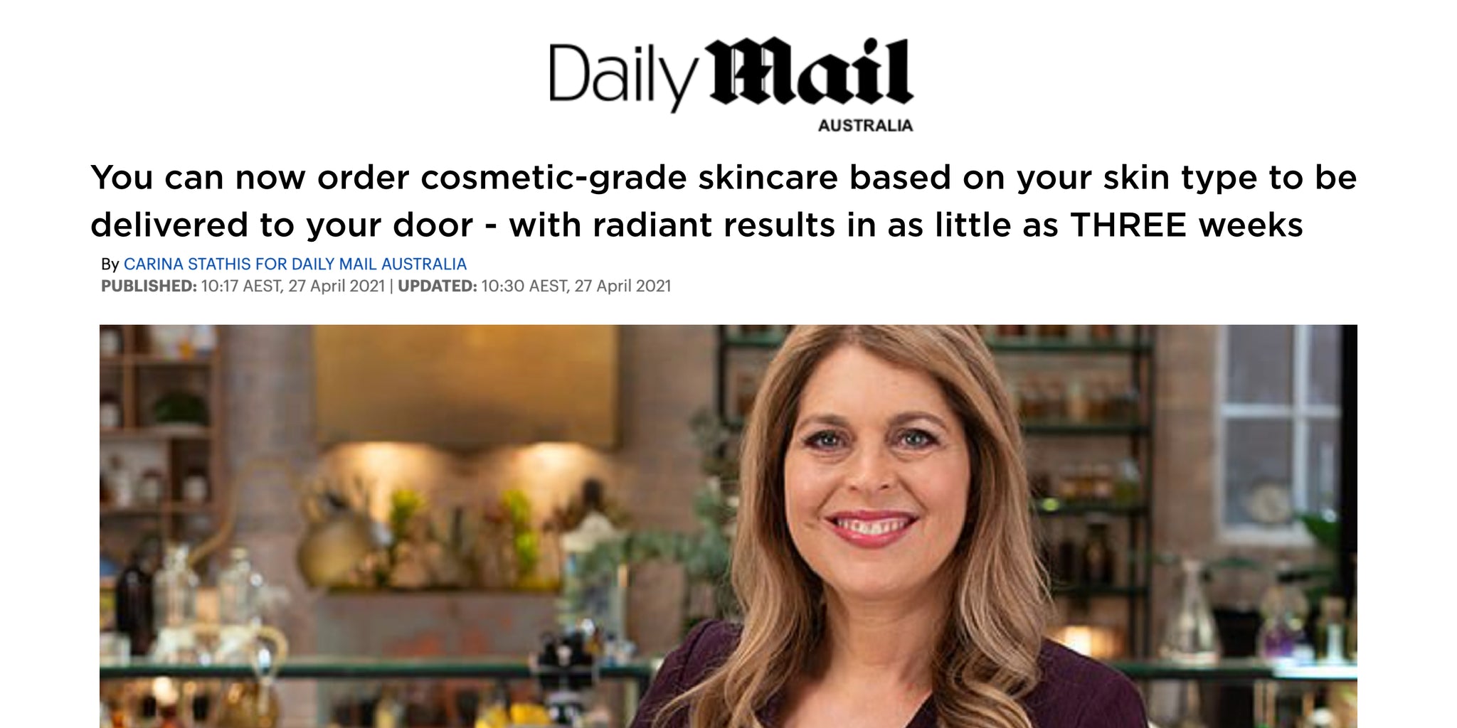 You can now order cosmetic-grade skincare based on your skin type to be delivered to your door - with radiant results in as little as THREE weeks