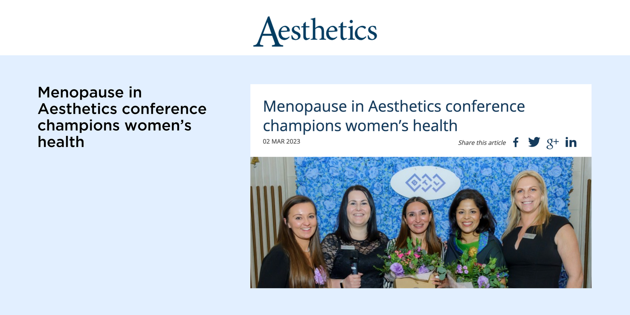 Menopause in Aesthetics conference champions women’s health