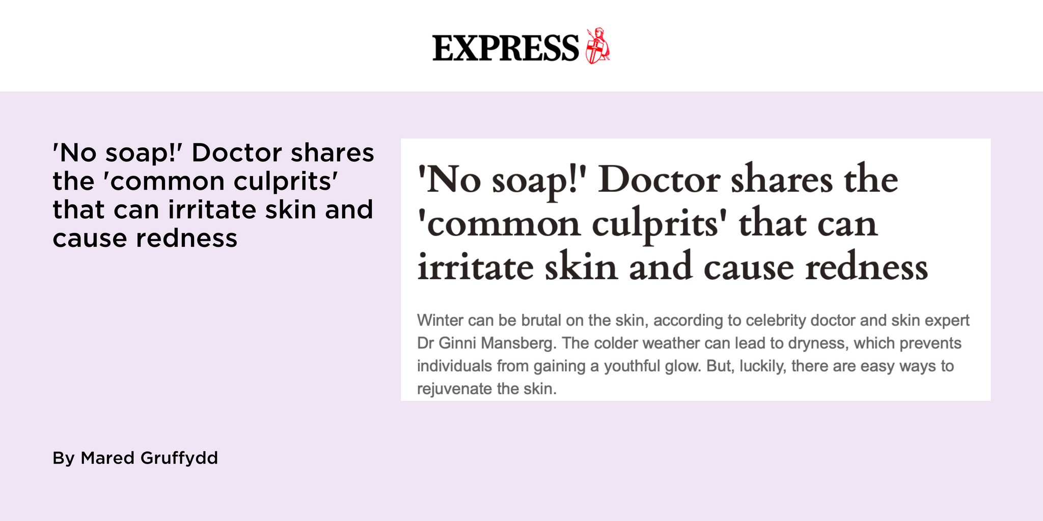 'No soap!' Doctor shares the 'common culprits' that can irritate skin and cause redness