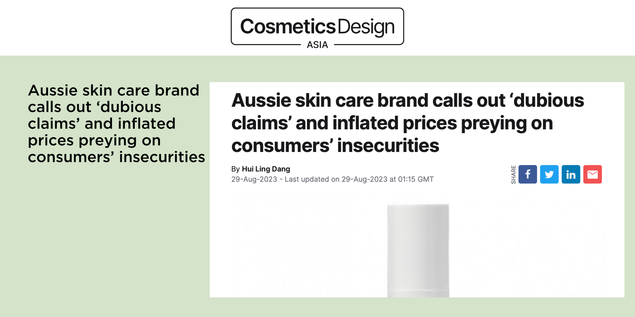 Aussie skin care brand calls out ‘dubious claims’ and inflated prices preying on consumers’ insecurities