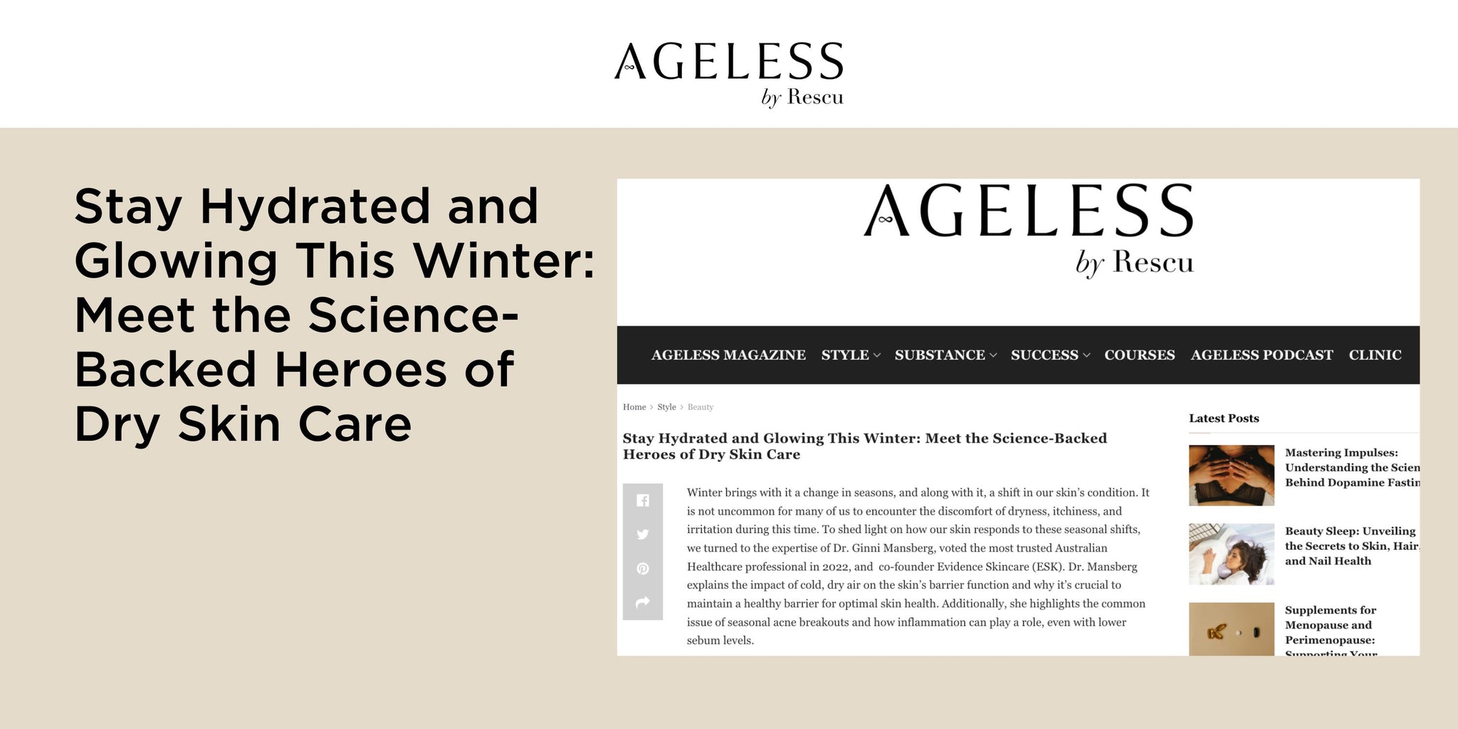 Stay Hydrated and Glowing This Winter: Meet the Science-Backed Heroes of Dry Skin Care