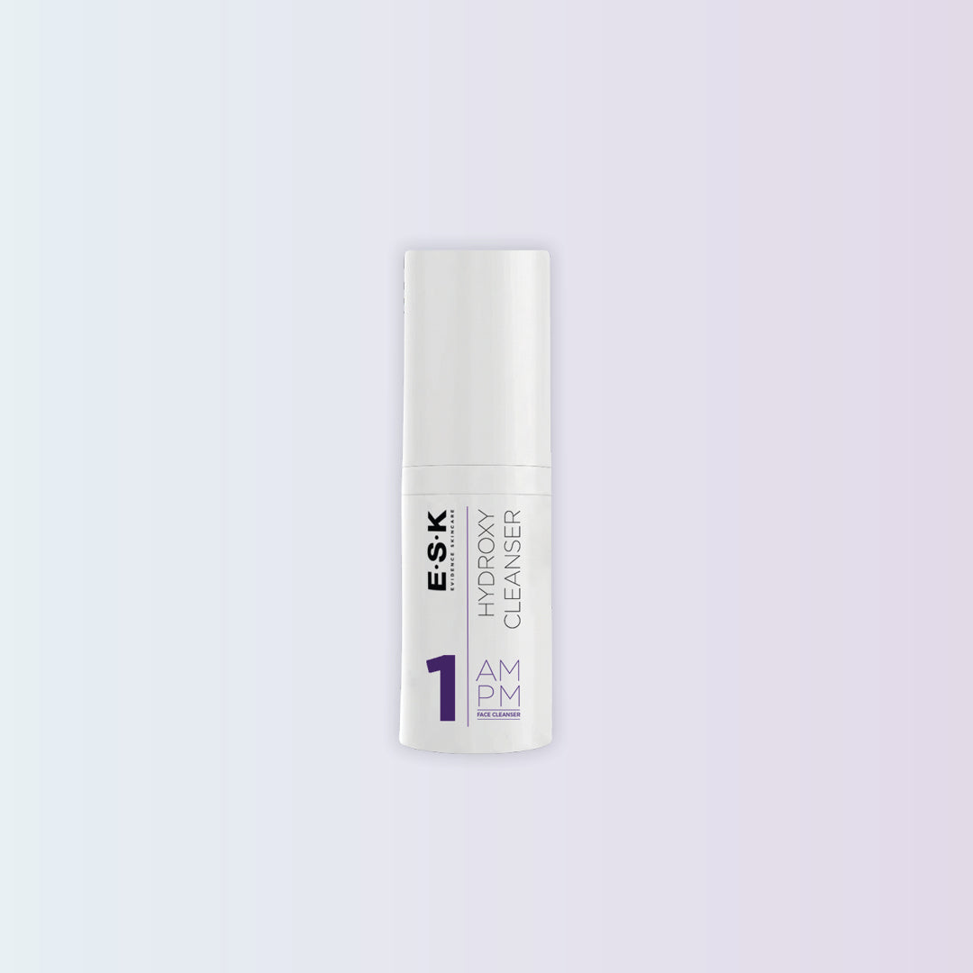 This is ESK's Travel Size of the Hydroxy Cleanser. The perfect way to take your cleanser on the go when travelling or when you're away from home. Same great formula in a travel friendly size!